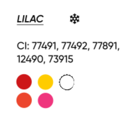 FACE Lilac – INCI e Color Index