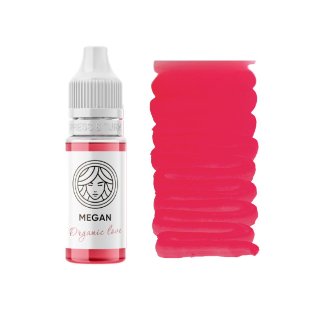 Pigmento PMU labbra FACE Megan rosa rosso freddo sottotono berry swatch colore alta saturazione flacone professionale