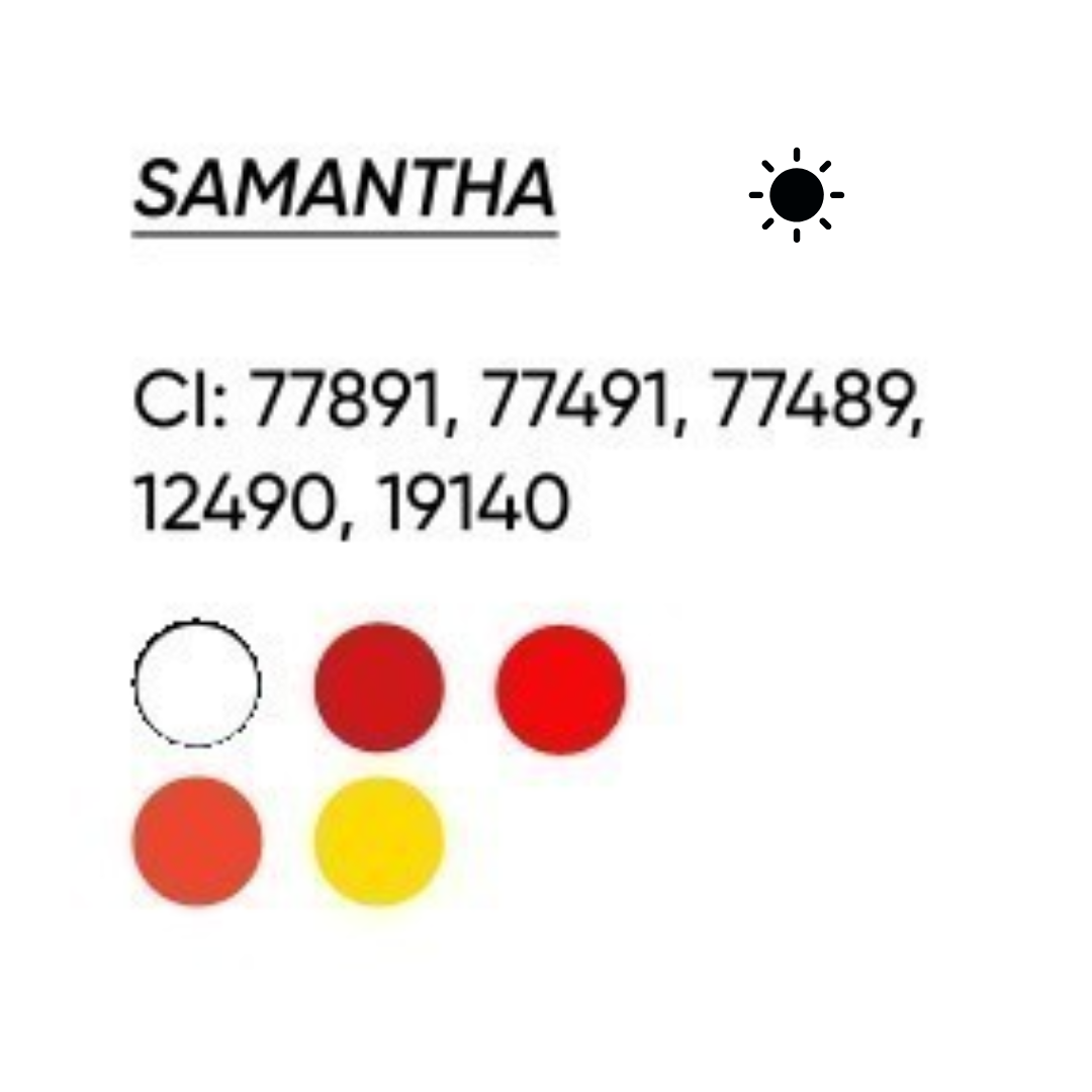 INCI pigmento PMU labbra FACE Samantha CI 77891 CI 77491 CI 77489 CI 12490 CI 19140 composizione rosa nude caldo per micropigmentazione labiale