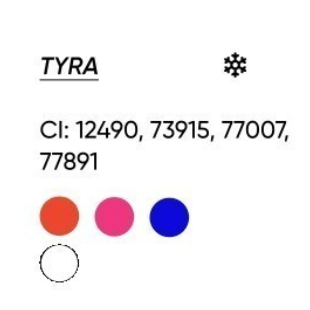 INCI pigmento PMU per labbra FACE Tyra composizione CI 12490 CI 73915 CI 77007 CI 77891 tonalità uva fredda micropigmentazione professionale