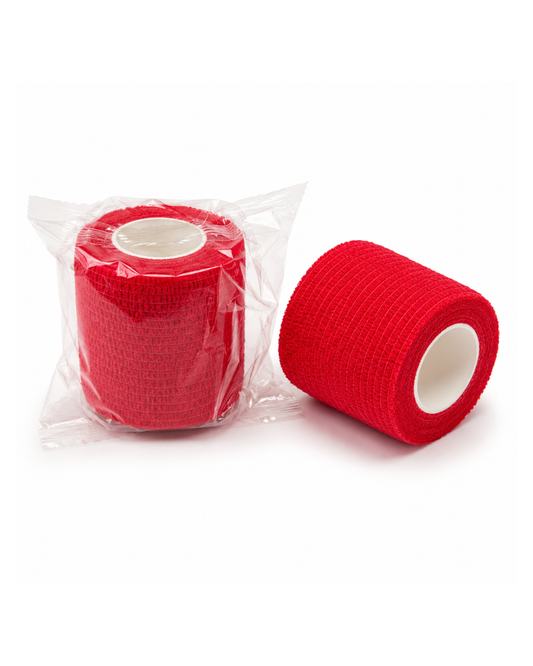 Fascia grip PMU rossa in rotolo sigillato per manipoli e pen machine professionali
