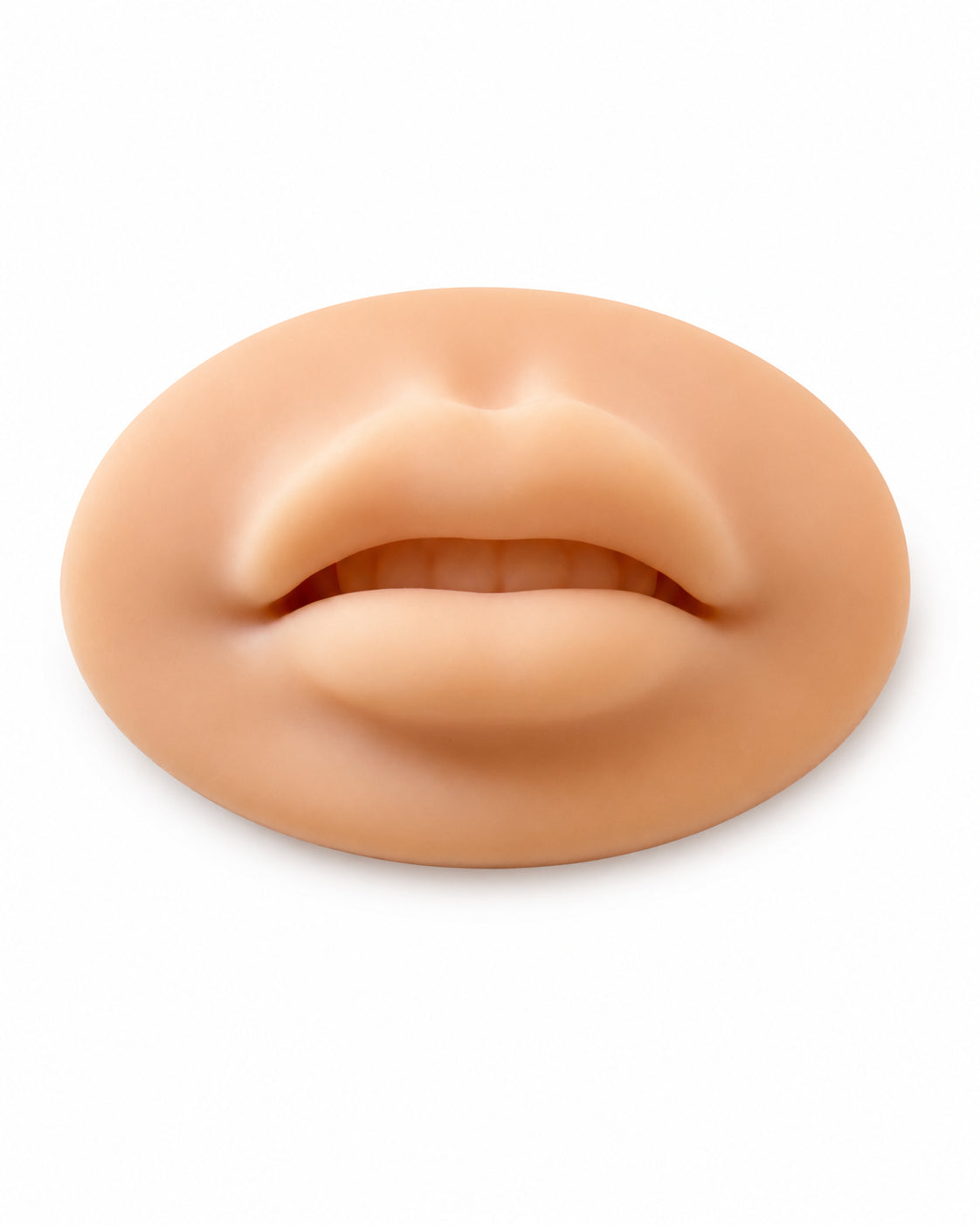 Supporto in silicone a forma di labbra per esercitazioni di trucco permanente, micropigmentazione e tecniche PMU.
