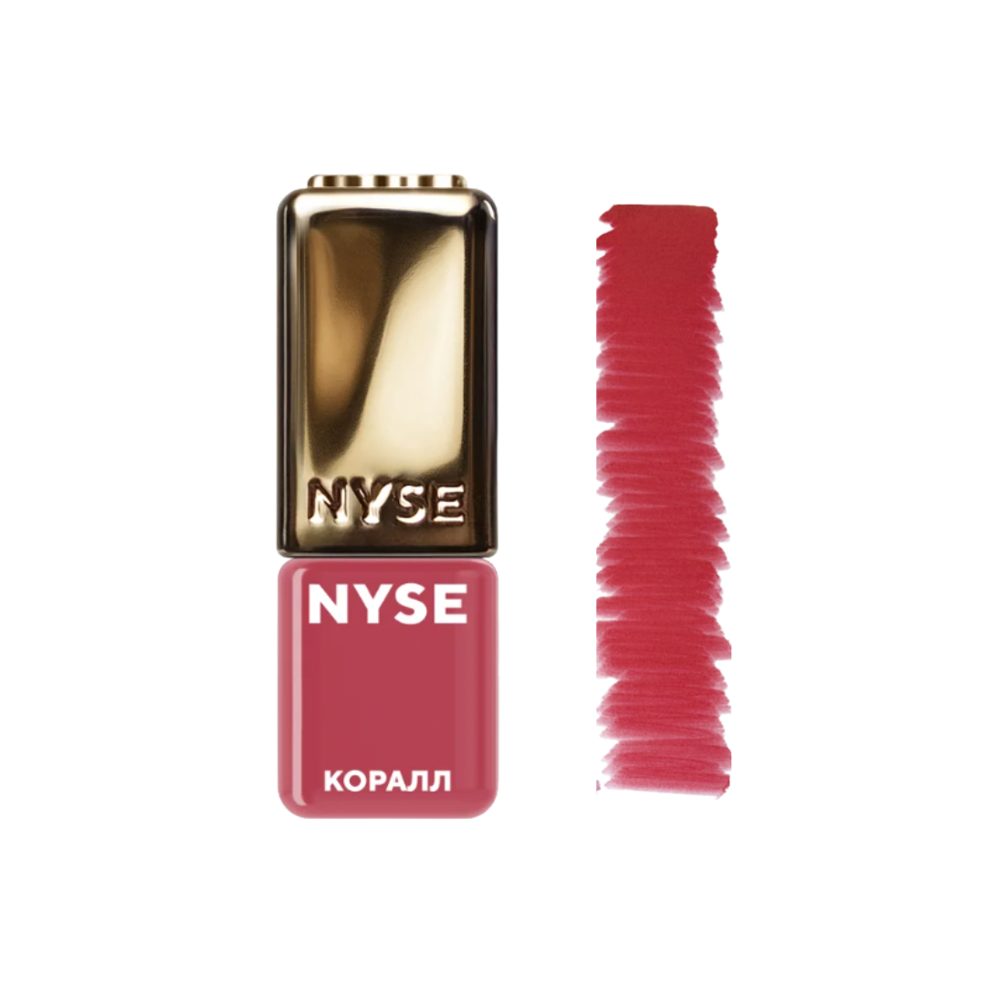 Pigmento PMU labbra NYSE Coral con swatch corallo luminoso per lip blush e trucco permanente professionale