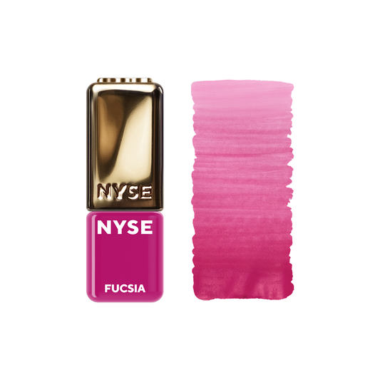 Pigmento PMU labbra NYSE Fucsia con swatch rosa fucsia luminoso per lip blush e trucco permanente professionale