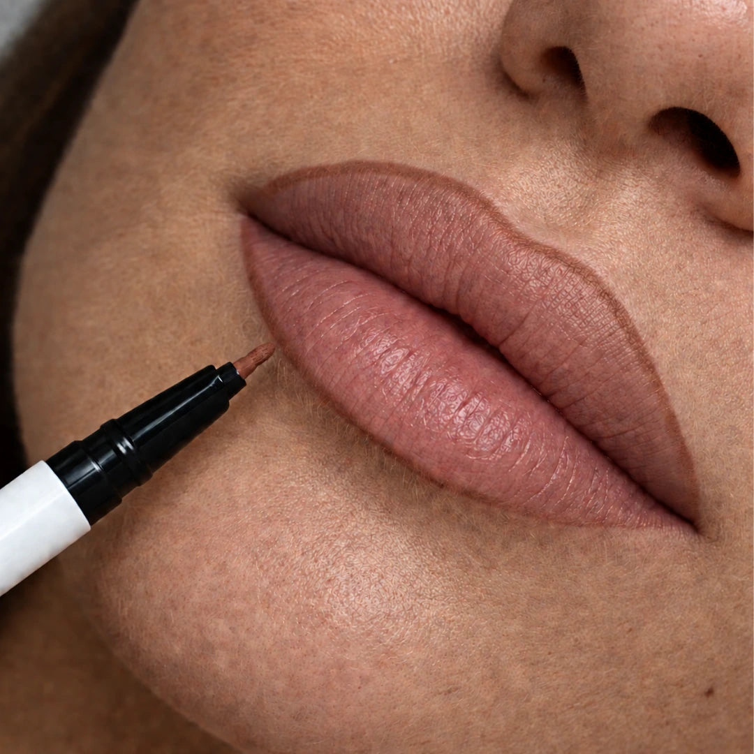 NYSE Lip Pen Liner pennarello contorno labbra Nude – esempio make-up