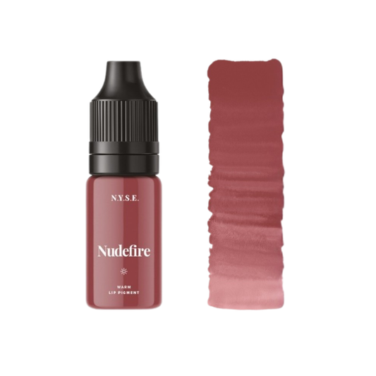 Pigmento PMU labbra NYSE Nudefire warm con swatch nude rosato caldo per lip blush professionale