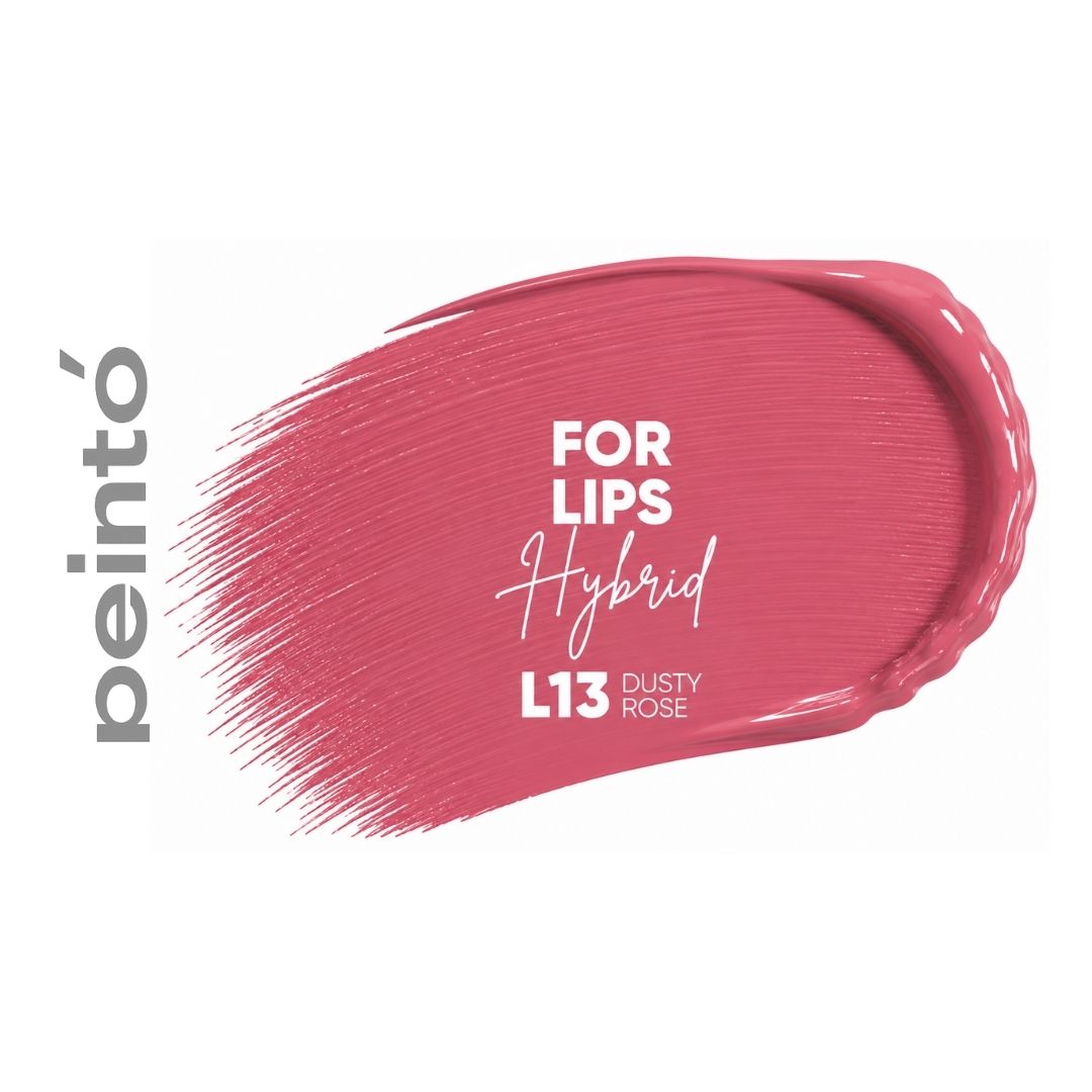 Swatch Peintó L13 Dusty Rose, pigmento ibrido PMU labbra rosa polveroso.
