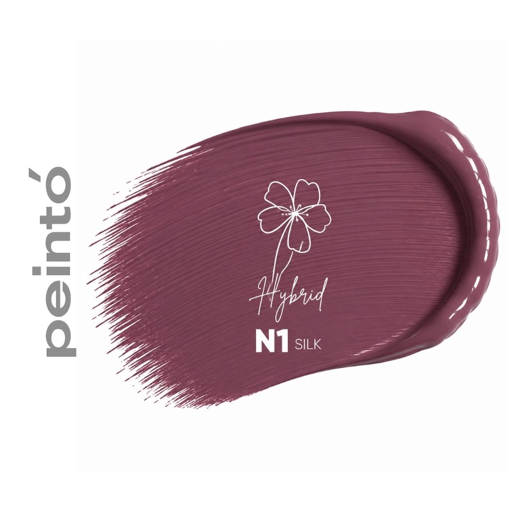 Swatch Peintó N1 Silk, pigmento ibrido PMU labbra rosa malva.
