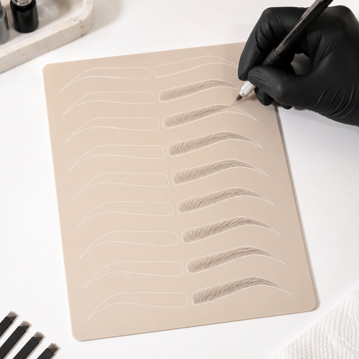 Silikon-Übungsmatte für Augenbrauen-PMU – Mapping und Microblading