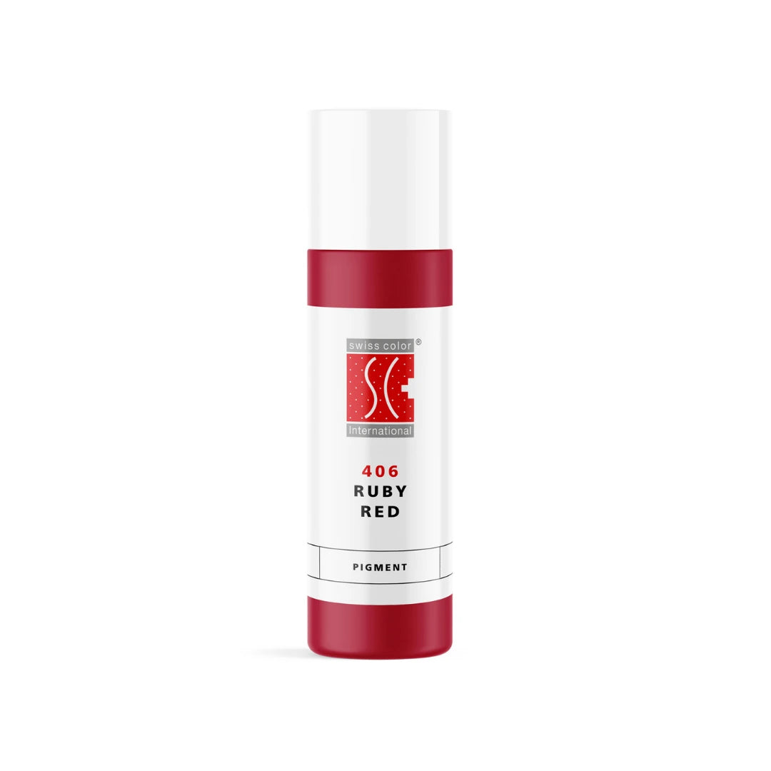 Swiss Color 406 Ruby Red - Hybrides PMU-Lippenpigment, intensives kühles Rot