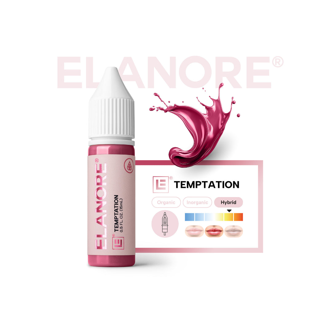 The Pigment x Elanore Temptation – Lippen-PMU-Pigment (Hybrid) – Verführerisches Rosé-Rot