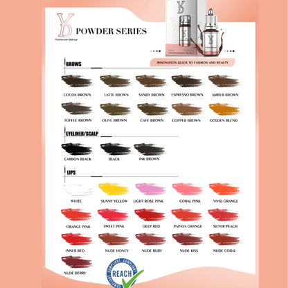 Texture pigmento PMU YDPMU Vivid Orange formula Powder Lip arancio vivido ad alta densità per micropigmentazione labbra