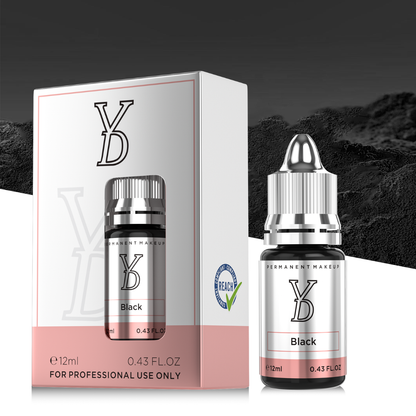 Texture pigmento PMU YDPMU Black formula Powder Hybrid nero ad alta opacità per eyeliner professionale
