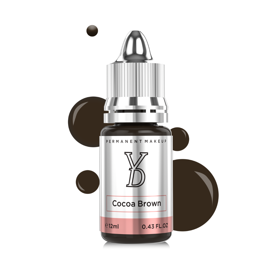 Pigmento PMU YDPMU Cocoa Brown 12 ml marrone cacao neutro medio-scuro per sopracciglia professionali e Powder Brows