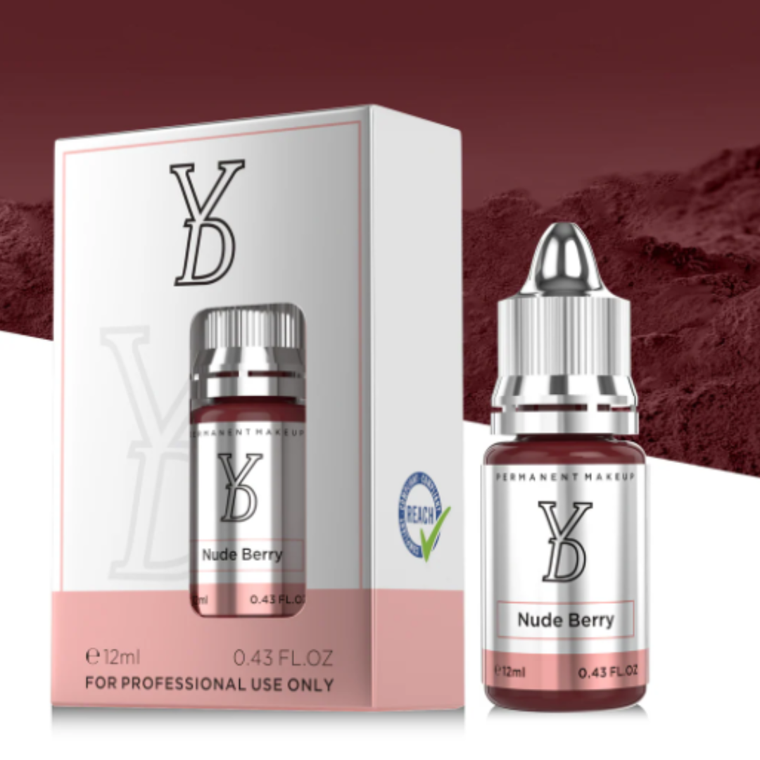 Packaging originale YDPMU Nude Berry pigmento PMU professionale 12 ml per lip blush conforme REACH