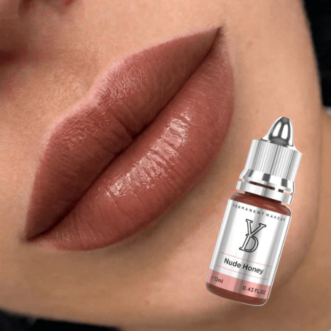 Risultato lip blush realizzato con pigmento YDPMU Nude Honey effetto naturale luminoso e caldo su labbra