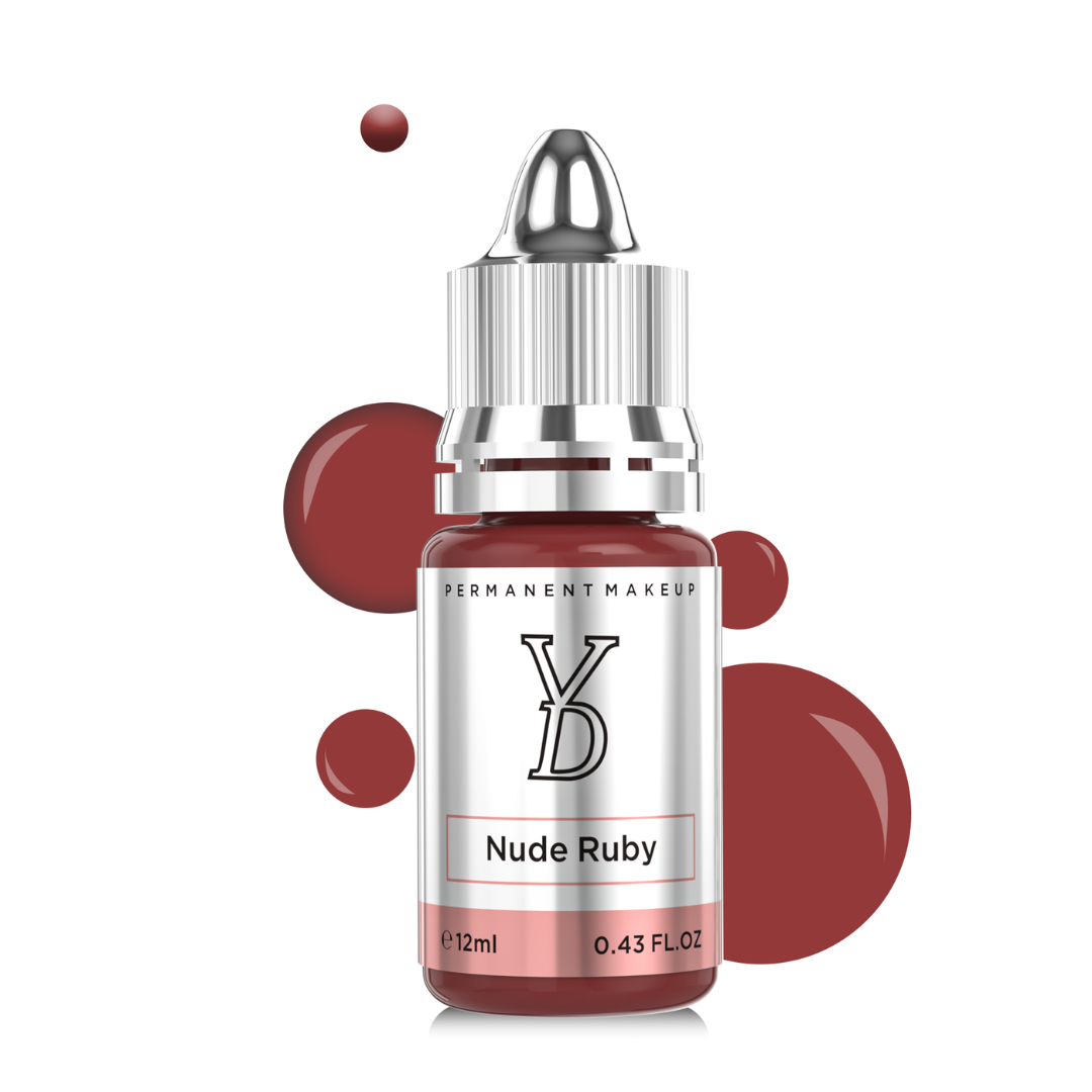 Pigmento PMU YDPMU Nude Ruby 12 ml rosa nude intenso con sottotoni berry per labbra e dermopigmentazione areolare professionale