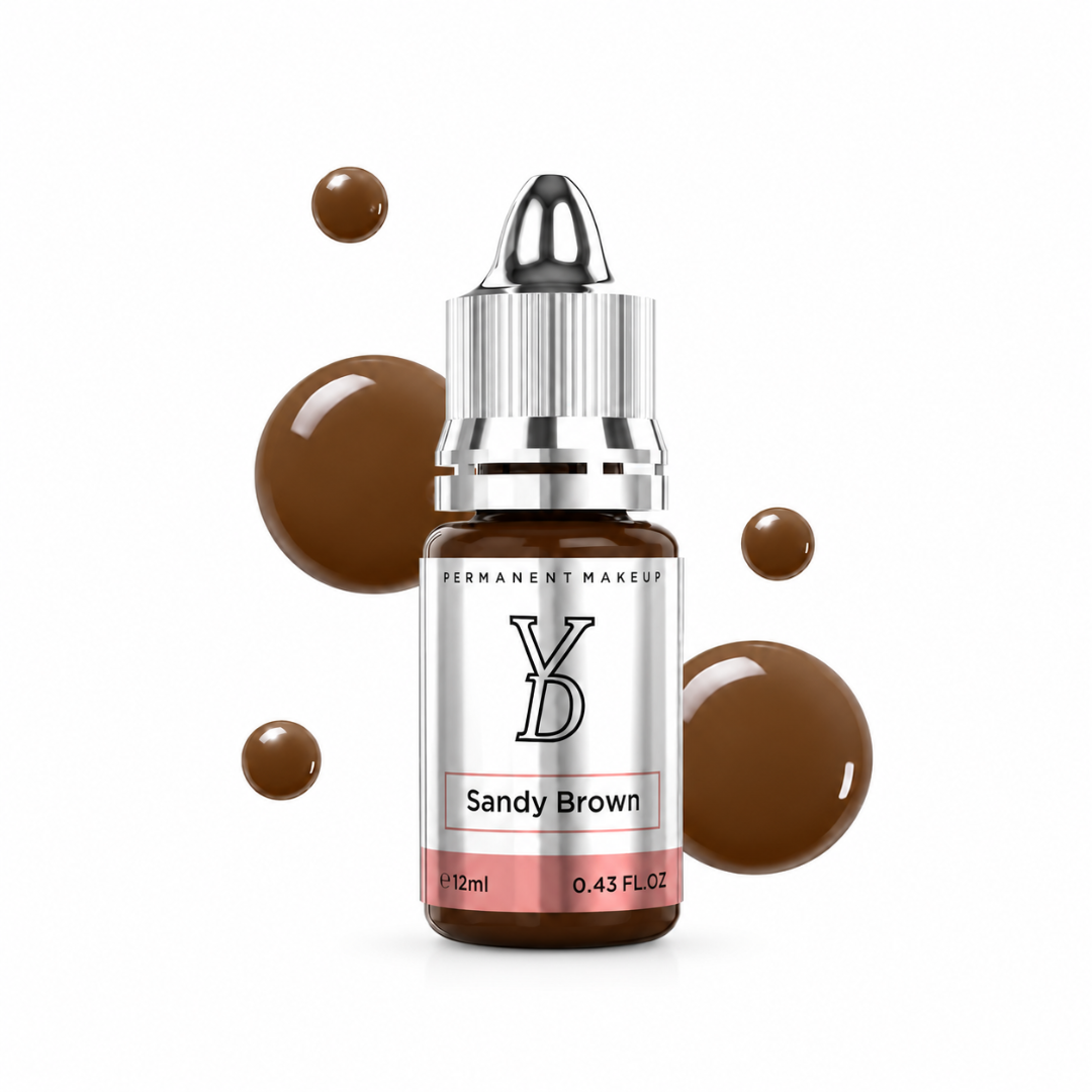 Pigmento PMU YDPMU Sandy Brown 12 ml marrone sabbia chiaro neutro per sopracciglia bionde e Powder Brows professionali
