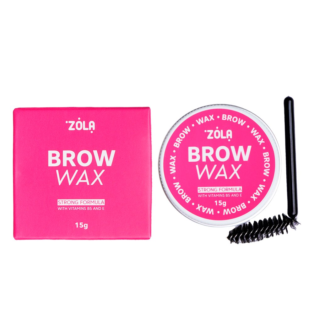 ZOLA Brow Wax 15 g, confezione e vasetto per styling sopracciglia