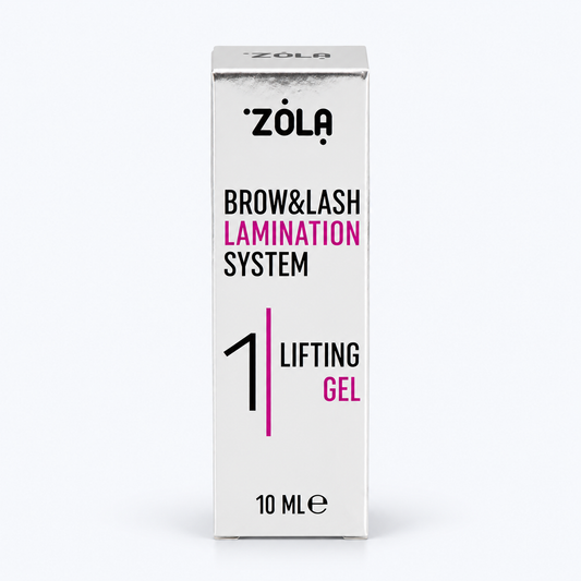 ZOLA Lifting Gel 01 – Laminazione classica ciglia e sopracciglia, immagine studio su fondo chiaro
