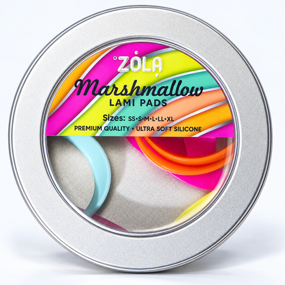 ZOLA Marshmallow Lami Pads – Pad silicone laminazione ciglia, immagine studio su fondo chiaro